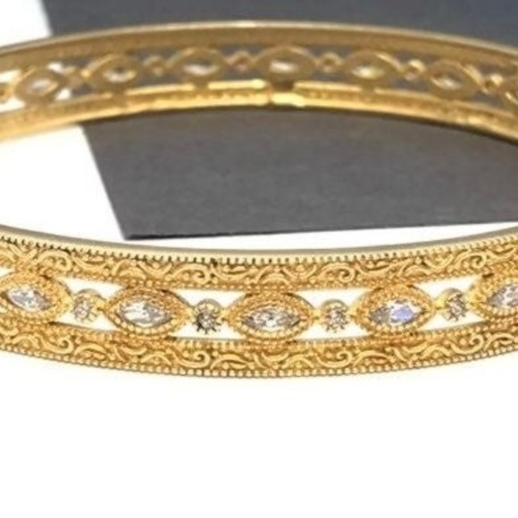 Sterling Silver Gold Clad 8.5mm 7" Bangle Bracelet - Picture 7 of 7